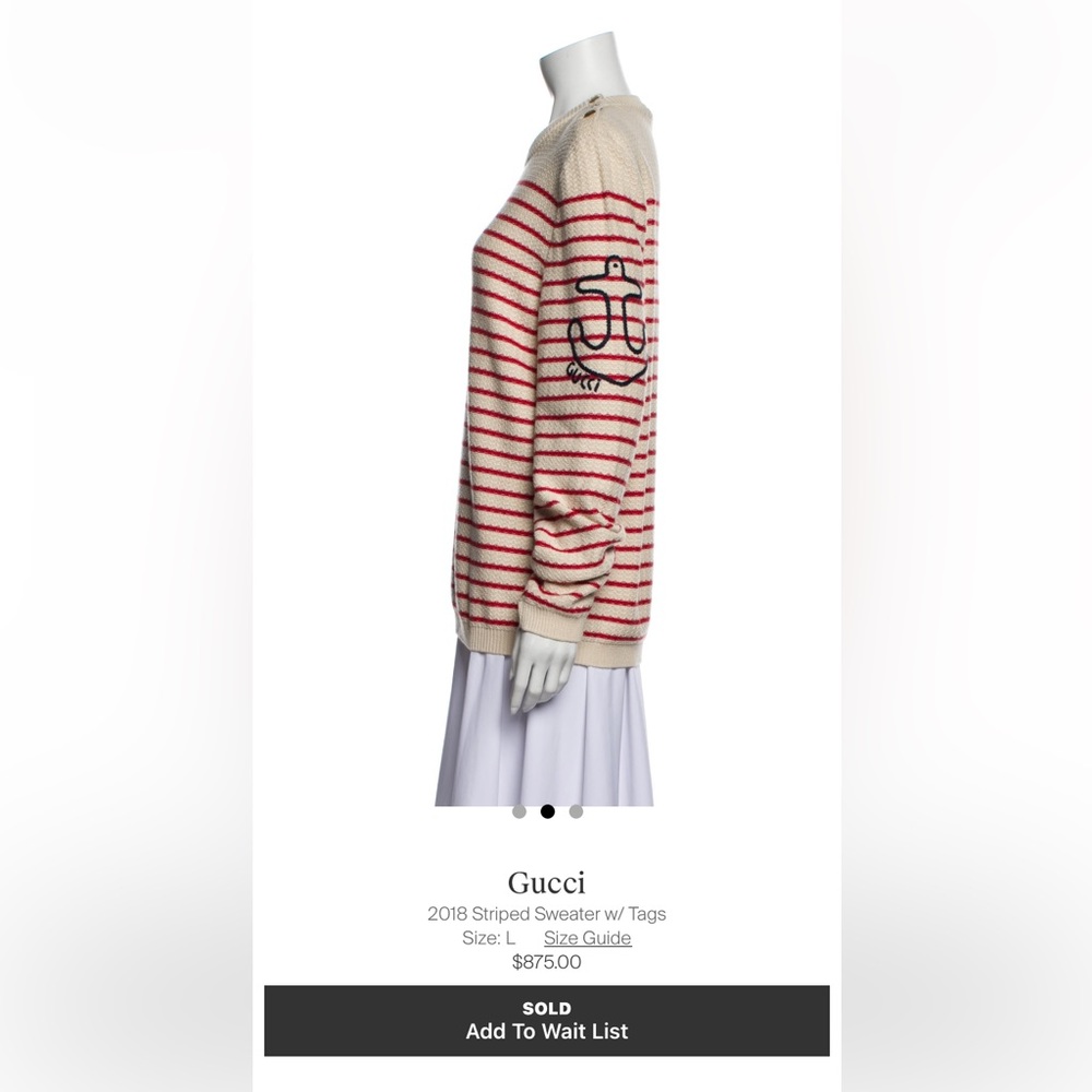 Gucci Women's Sweater, Size Large. Worn once-EXCELLENT USED CONDITION-Authentic